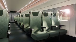 Standard seating in Tangerine's JR-East E10 Shinkansen carriages