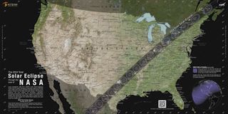 Carte de totalité de l'éclipse solaire de la NASA en 2024