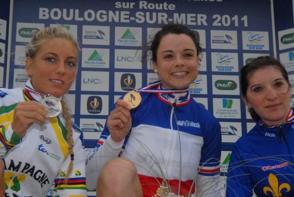 Audrey Cordon on the podium