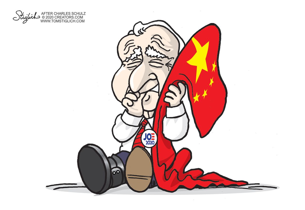 Political Cartoon U.S. Biden China Linus Peanuts