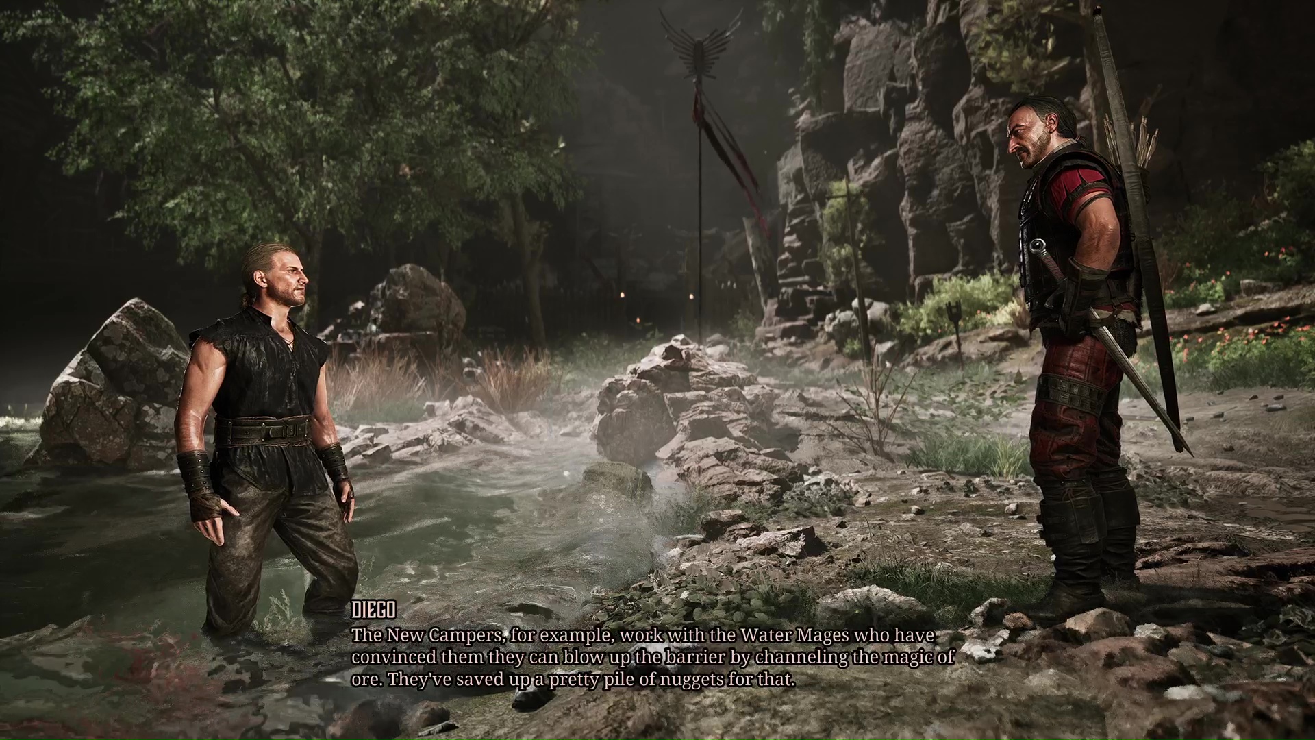 Diego explains the world to the player in the Gothic 1 Remake