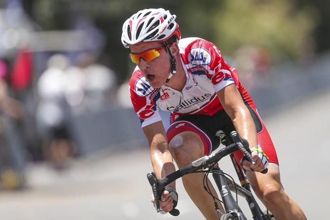 Miles Scotson made a strong attack late in the race