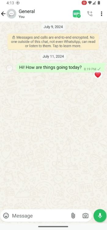 WhatsApp is making it a snap to react with a double tap