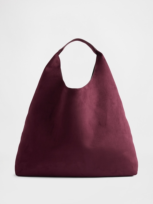 Vegan Suede Slouchy Tote Bag