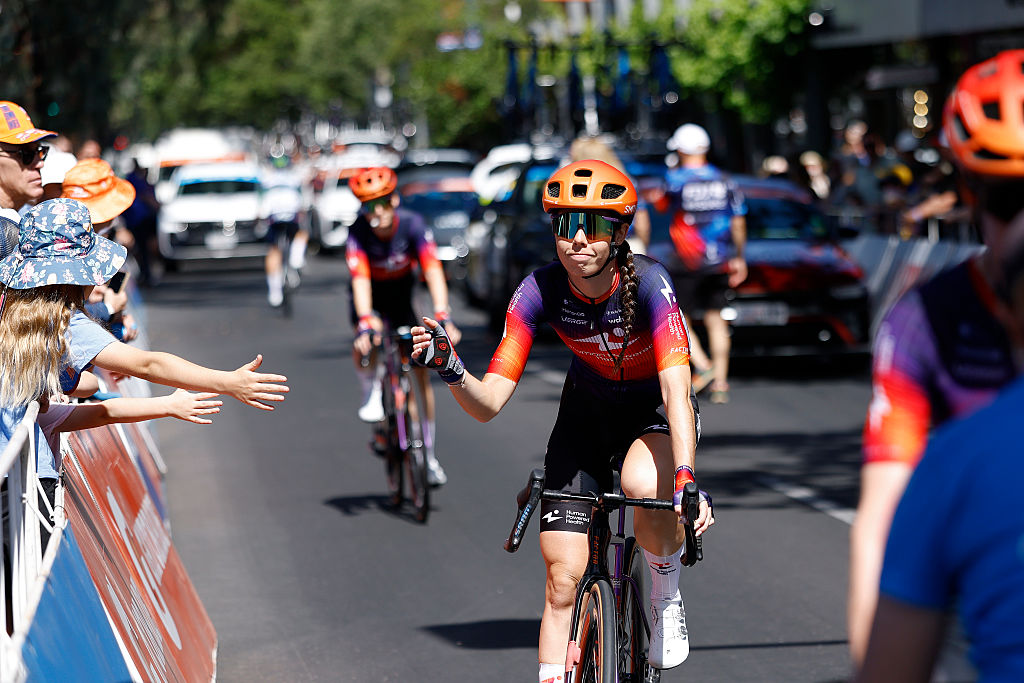 NORWOOD, AUSTRALIA - JANUARY 19: Carlotta Cipressi of Italy and Team Human Powered Health prior to the 10th Santos Women&amp;amp;apos;s Tour Down Under 2026, Stage 3 a 126.5km stage from Norwood to Campbelltown / #UCIWWT / on January 19, 2026 in Norwood, Australia. (Photo by Con Chronis/Getty Images)