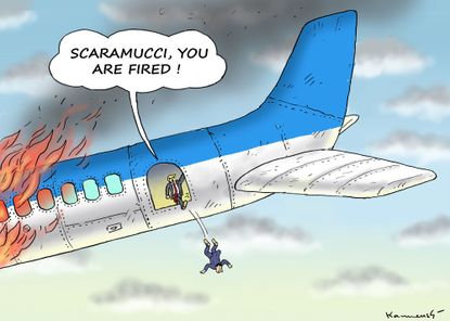 Political cartoon U.S. Trump White House firings Anthony Scaramucci