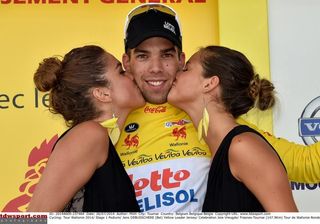 Jens Debusschere (Lotto Belisol) with the podium girls