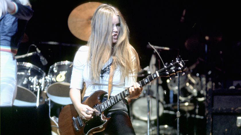 Guitarist Lita Ford of the rock band &quot;The Runaways&quot; performs on stage in Los Angeles in 1977