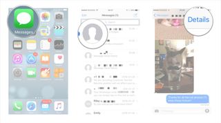 Launch Messages, tap on a chat, and tap on details.