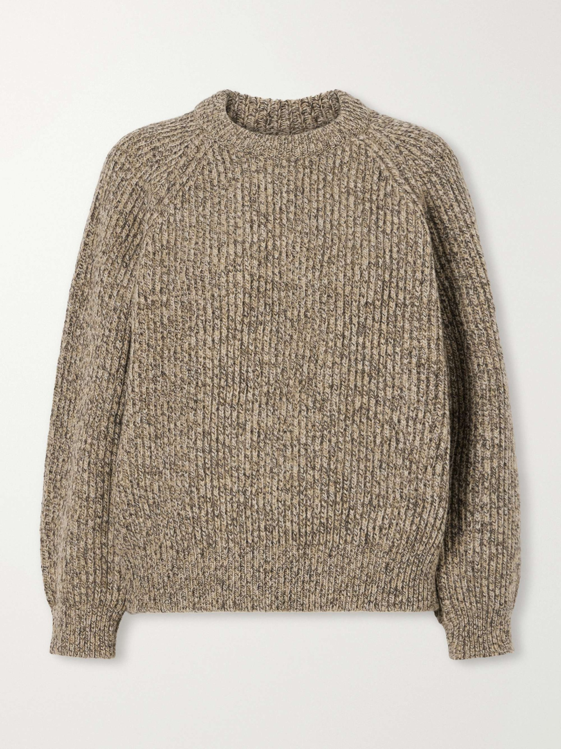 Ribbed M&amp;eacute;lange Wool Sweater