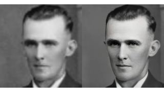 Two images of young man in black and white