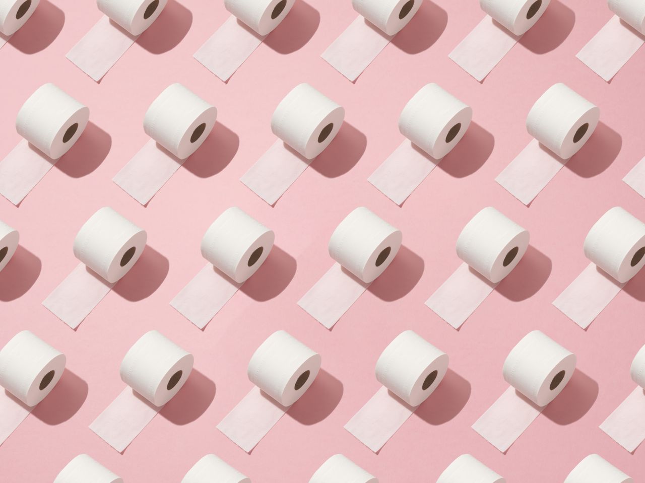 toilet roll on pink background