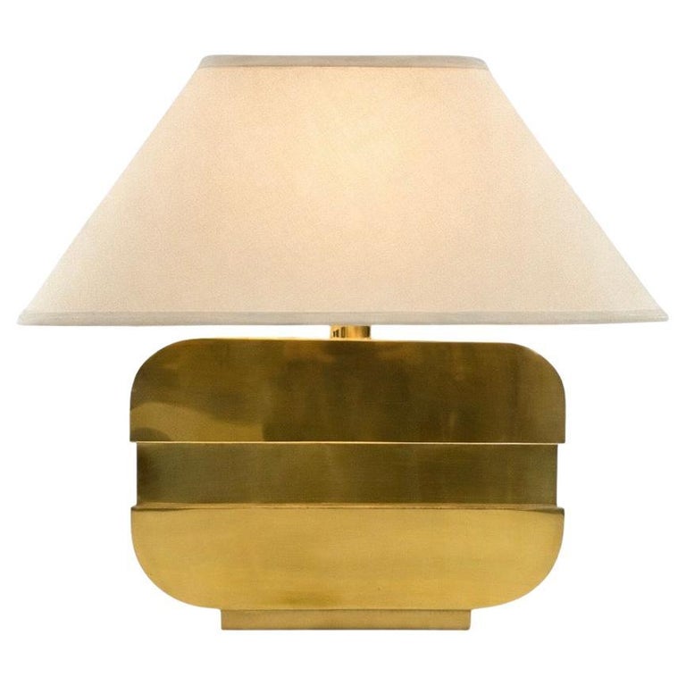 1980s Modern Sculpted Form Brass Table Lamp by Chapman Manufacturing