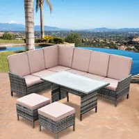Goplus 5PCS Patio Wicker Rattan Furniture Set: $479.99
Save $521
