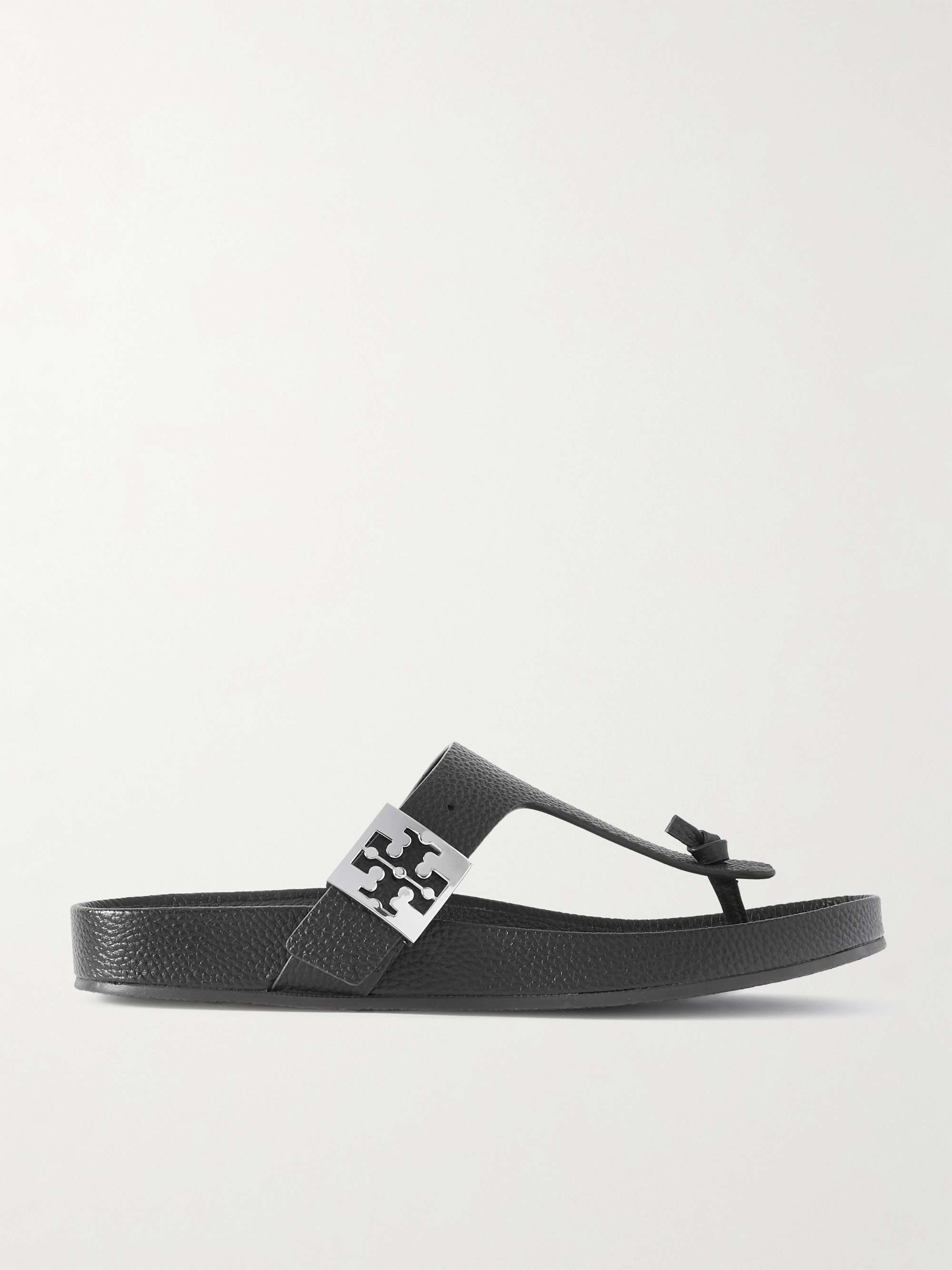 Mellow Buckled Textured-Leather Sandals