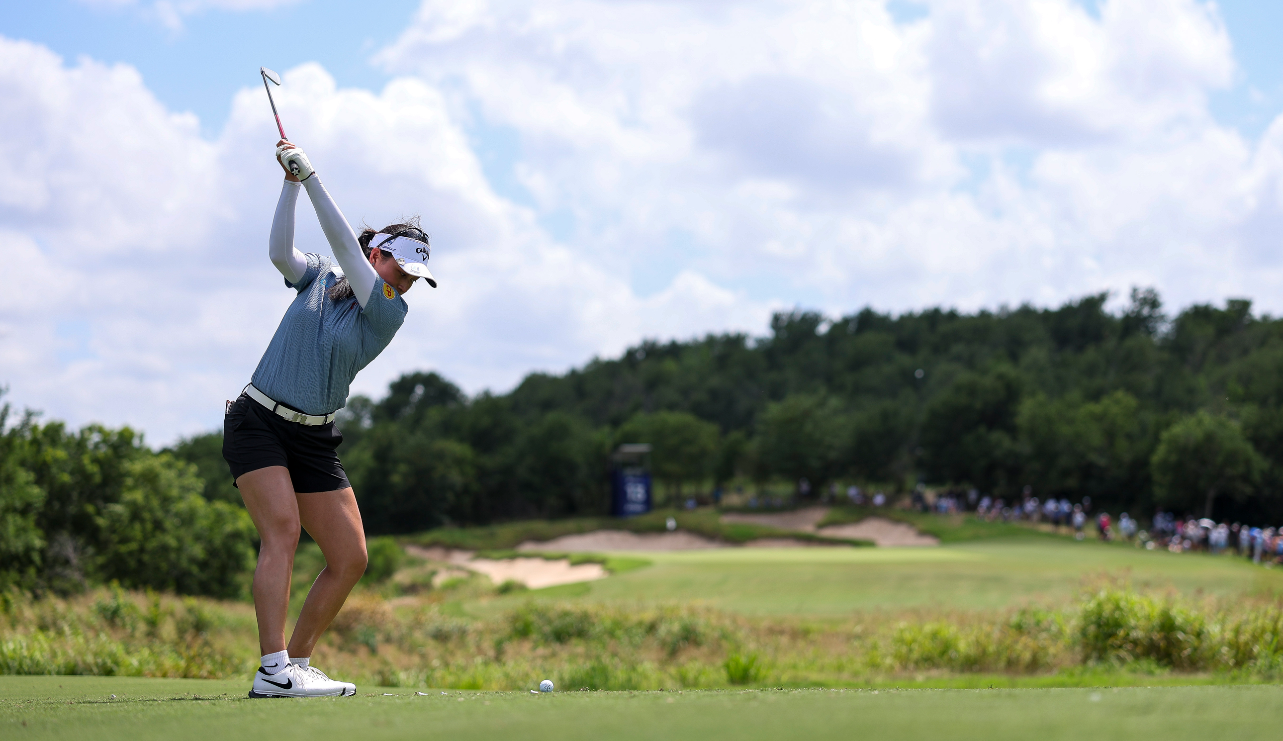 Jeeno Thitikul at the top of her backswing