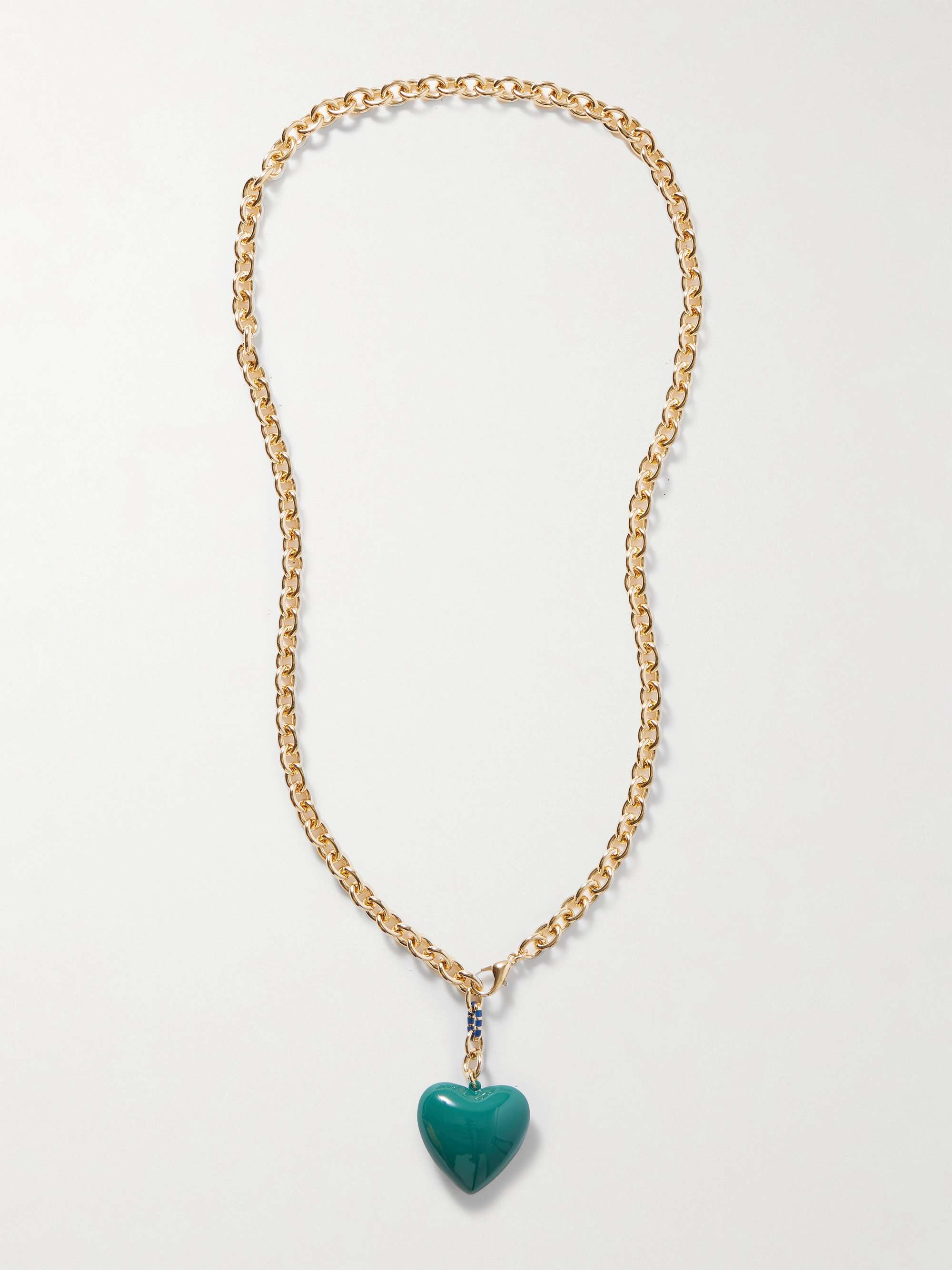 The Puffy Heart Gold-Tone and Enamel Necklace