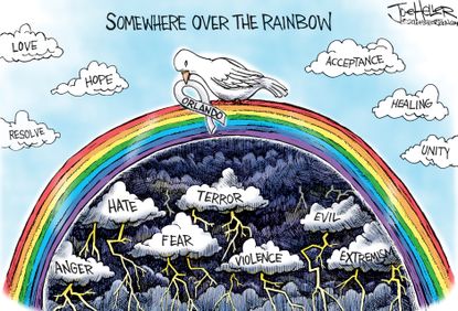 Editorial Cartoon U.S. Orlando Shooting and Peace