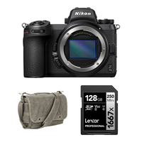 Nikon  Z7 II with shoulder bag and 128GB SD card