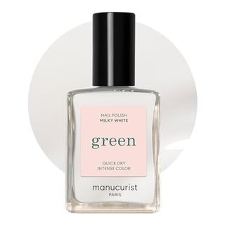 Manucurist • Green Nail Polish Milky White • Natural Classic Nail Polish 9-Free • Vegan and Plant-Based Nail Polish (83%) • Manicure & Nail Care • 0.5 Fl Oz (milky White)