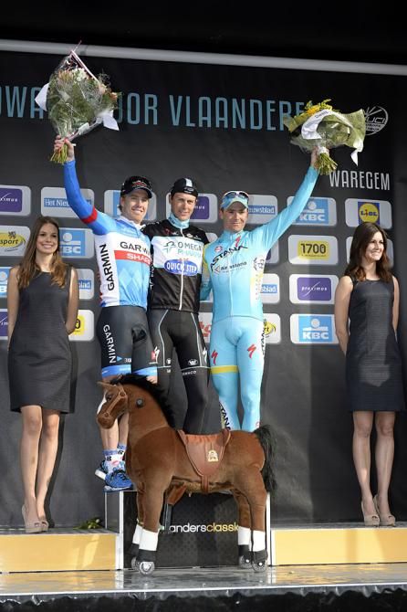 Podium: Niki Terpstra (Omega Pharma - QuickStep), Tyler Farrar (Garmin - Sharp), Borut Bozic (Astana)
