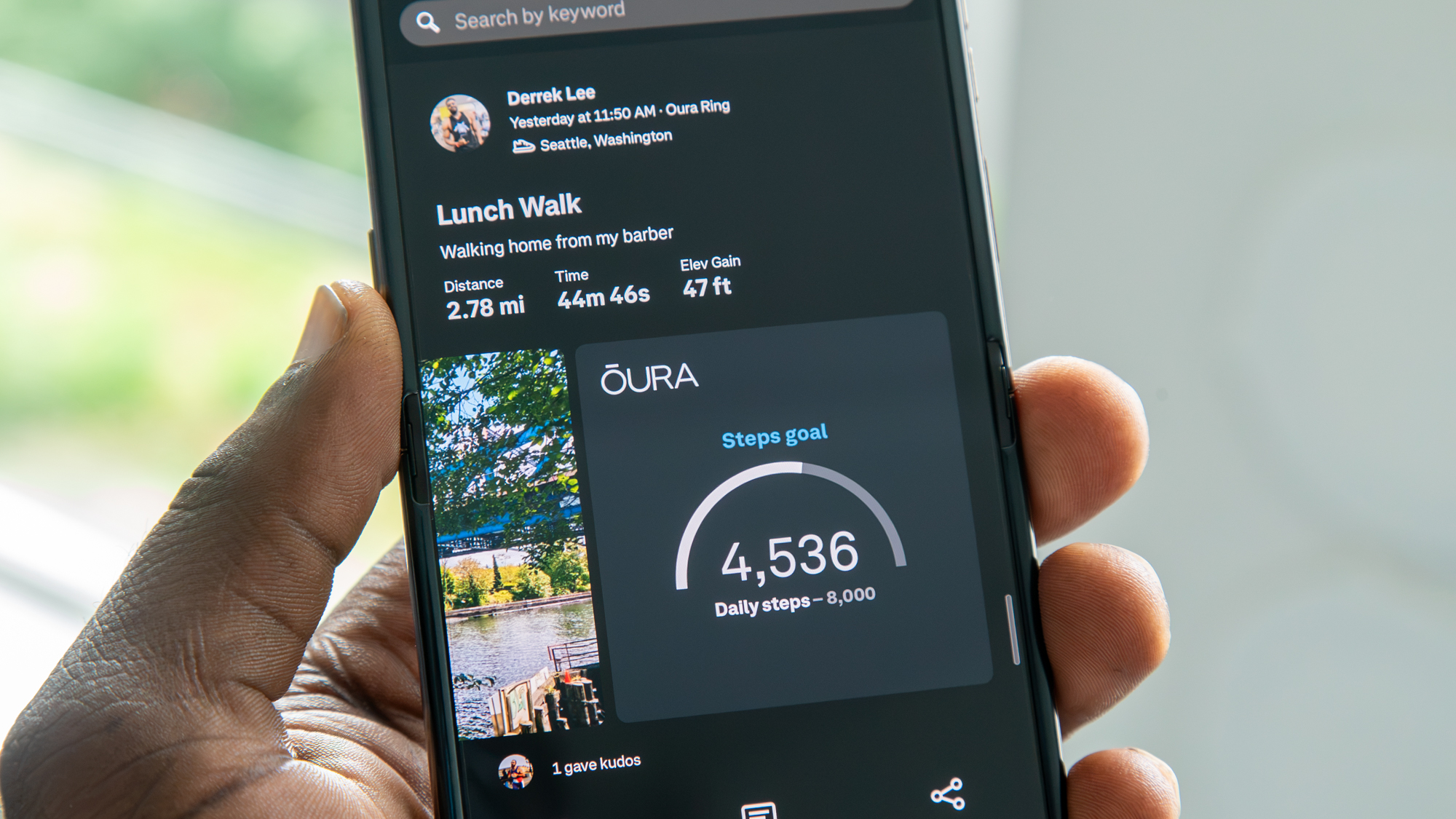 Oura entry on Strava