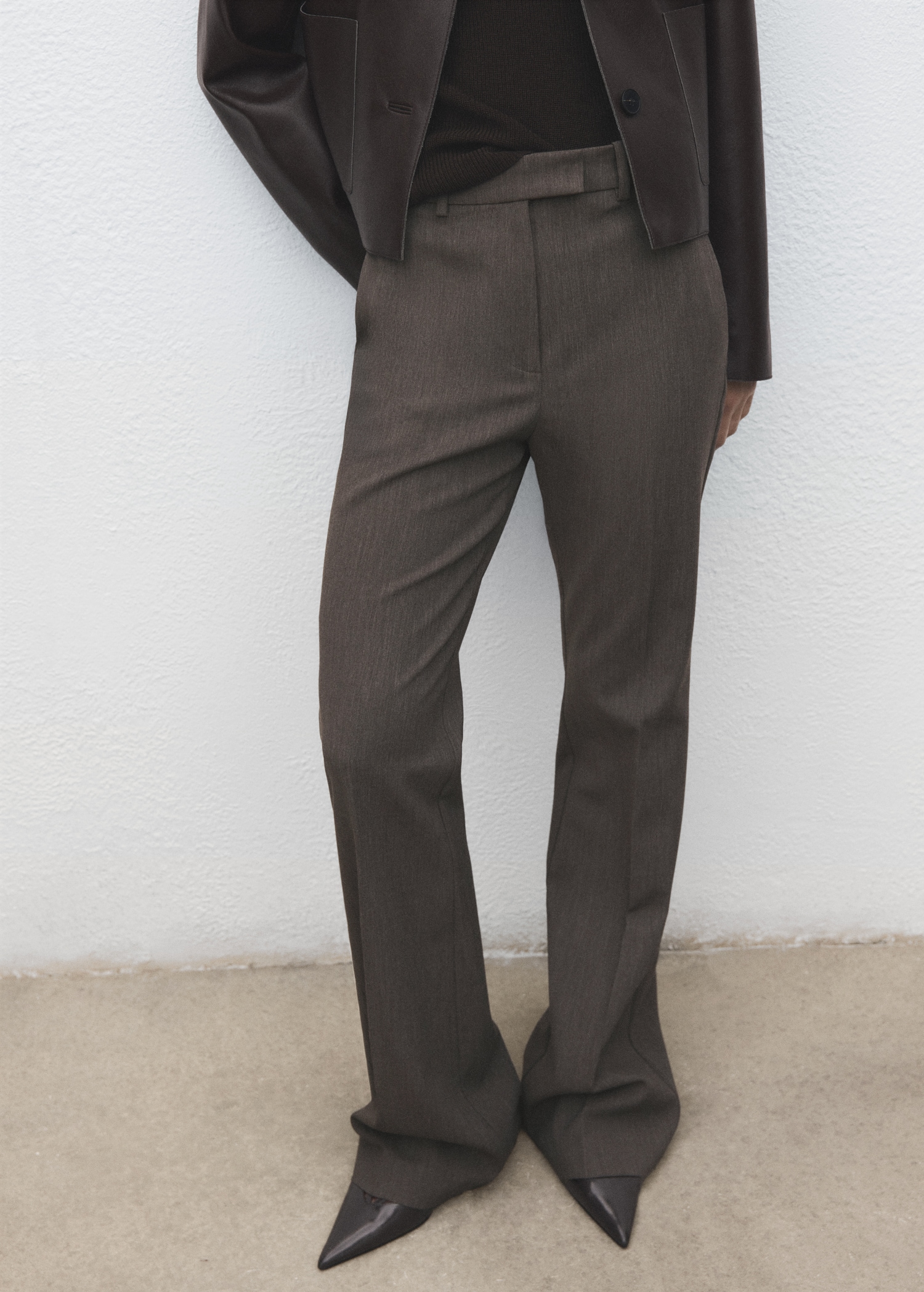 MANGO Mid-Rise Flare Pants