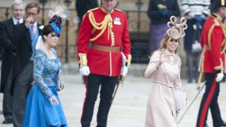 Princess Beatrice And Princess Eugenie Leave Westminster Abbey.