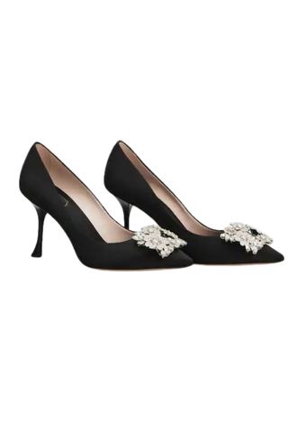 Black Roger Vivier Pumps with crystal buckles