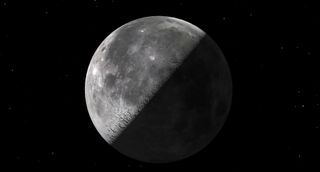 An illustration of the third quarter moon as it will appear on Oct. 17. 