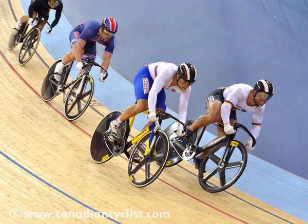 Robert Forstemann and Denis Dmitriev in full flight.