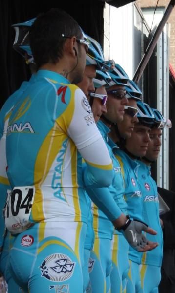 The Astana team on stage