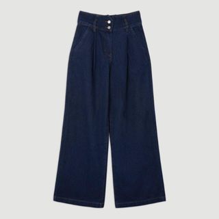 Karen Millen Denim Indigo Wide Leg Trousers