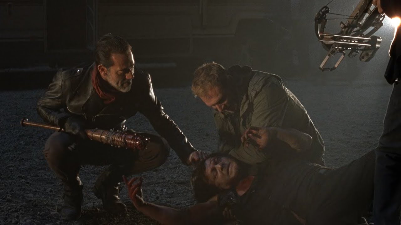 Daryl subdued after punching Negan.