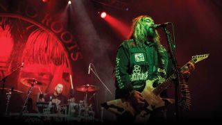 Iggor and Max Cavalera on stage in London