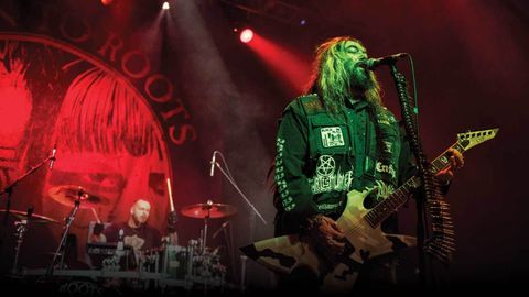 Iggor and Max Cavalera on stage in London