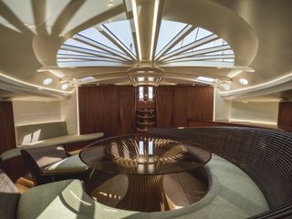 Seating area inside the Spirit III yacht