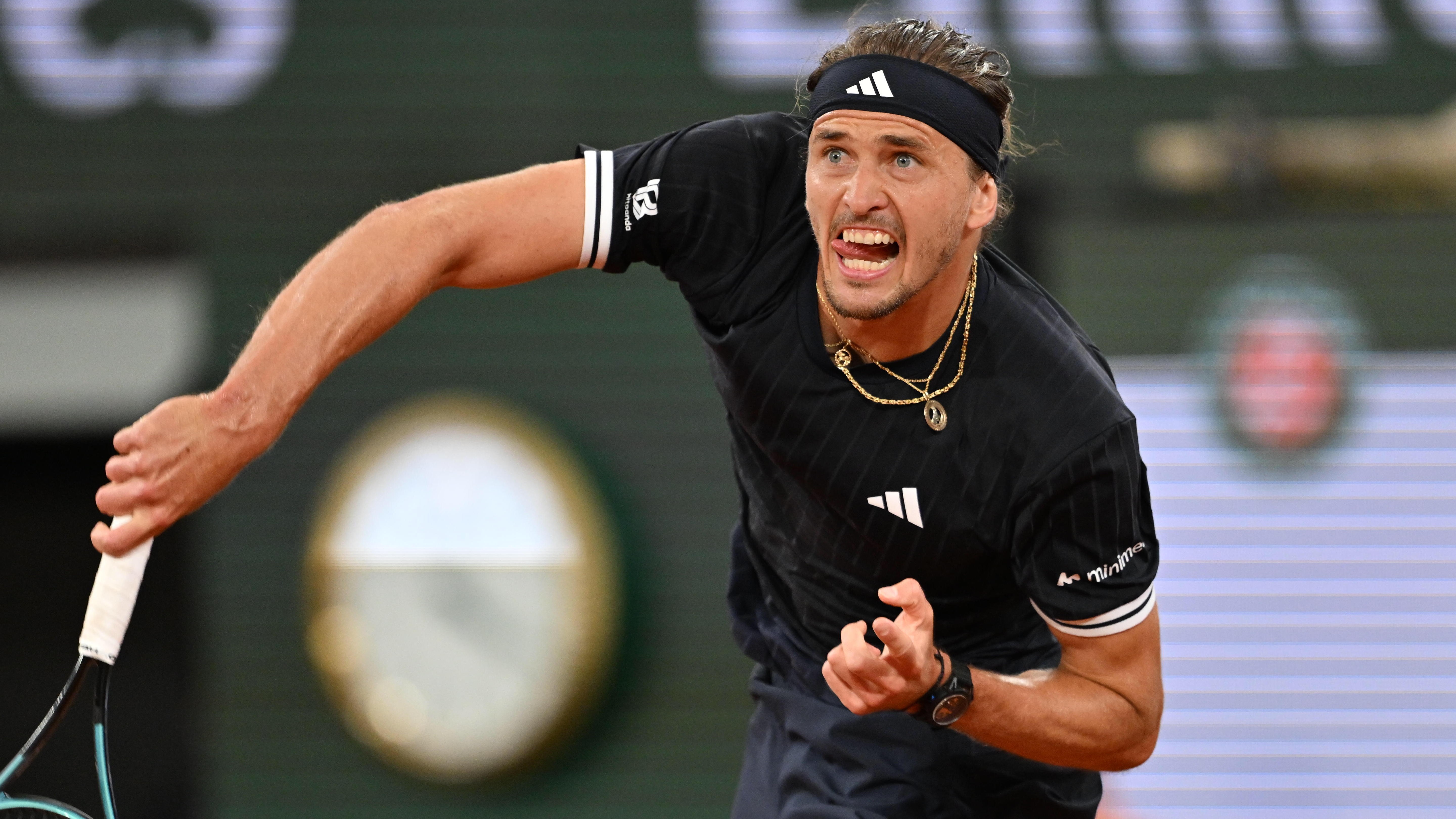Alexander Zverev of Germany during the Men's Singles quarter-final match