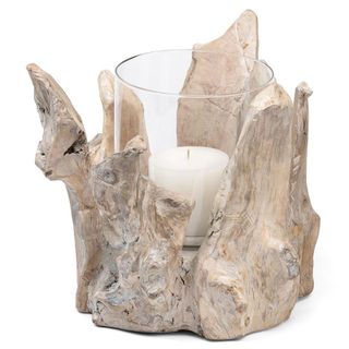 pale driftwood candle holder