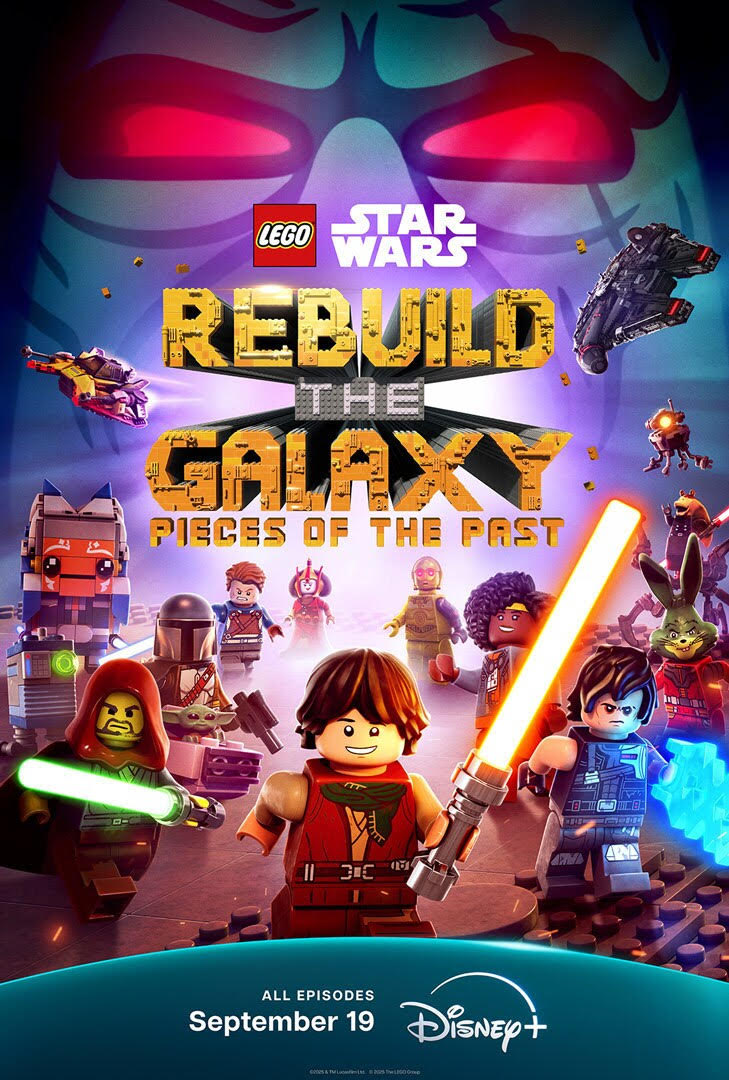 The official Disney+ poster for "Lego Star Wars: Rebuild the Galaxy - Pieces of the Past."