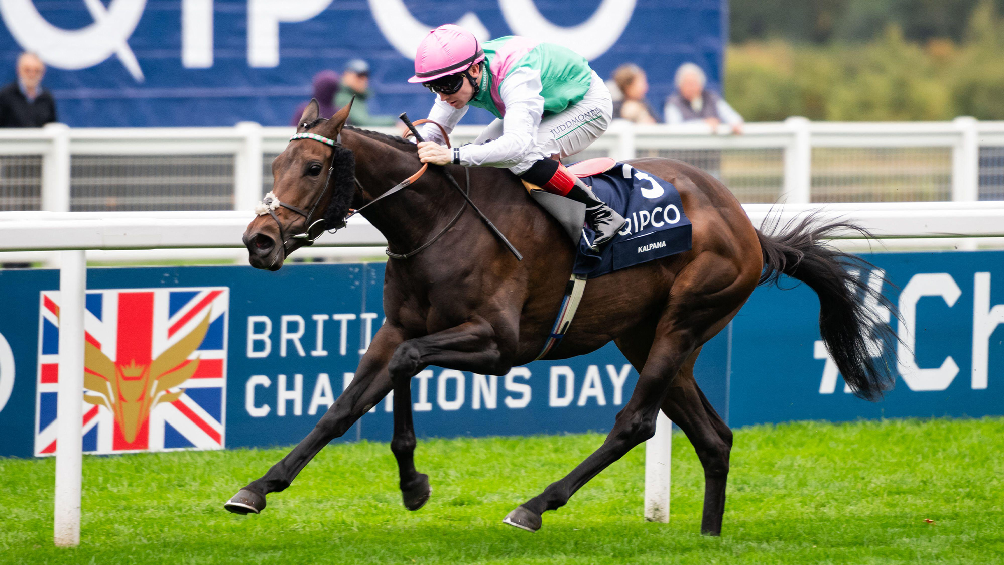 Kalpana and Colin Keane win the QIPCO British Champions Fillies &amp; Mares Stakes on British Champions Day at Ascot