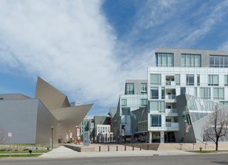 The Denver Art Museum and the Kirk Brown and Wiltse apartment block, by Daniel Libeskind