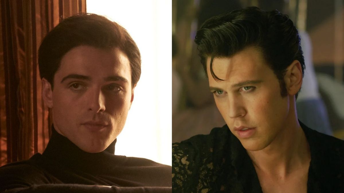 Jacob Elordi and Austin Butler as Elvis Presley