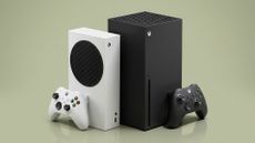 Xbox Series X and Series S on green background