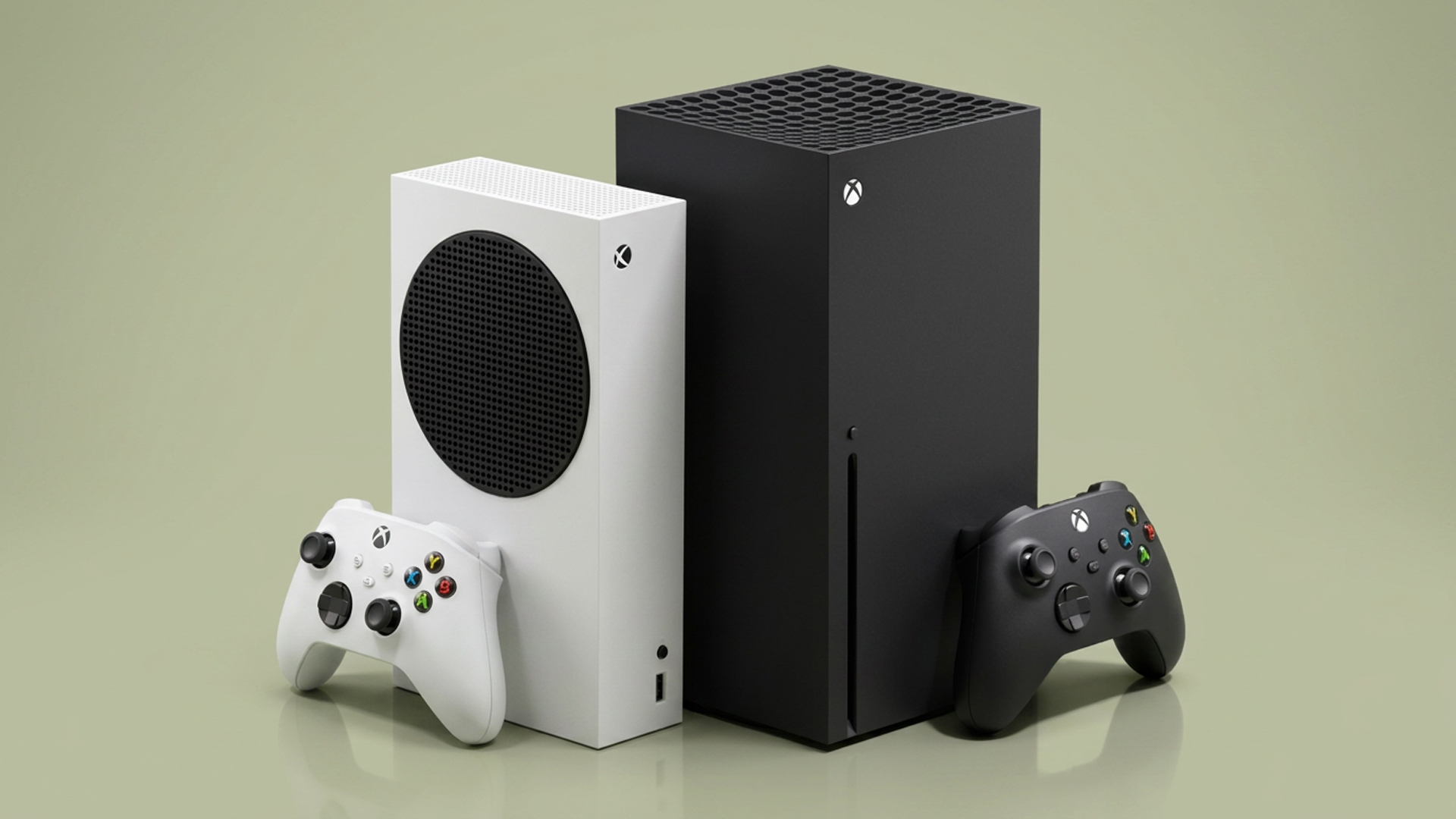Xbox Series X and Series S on green background