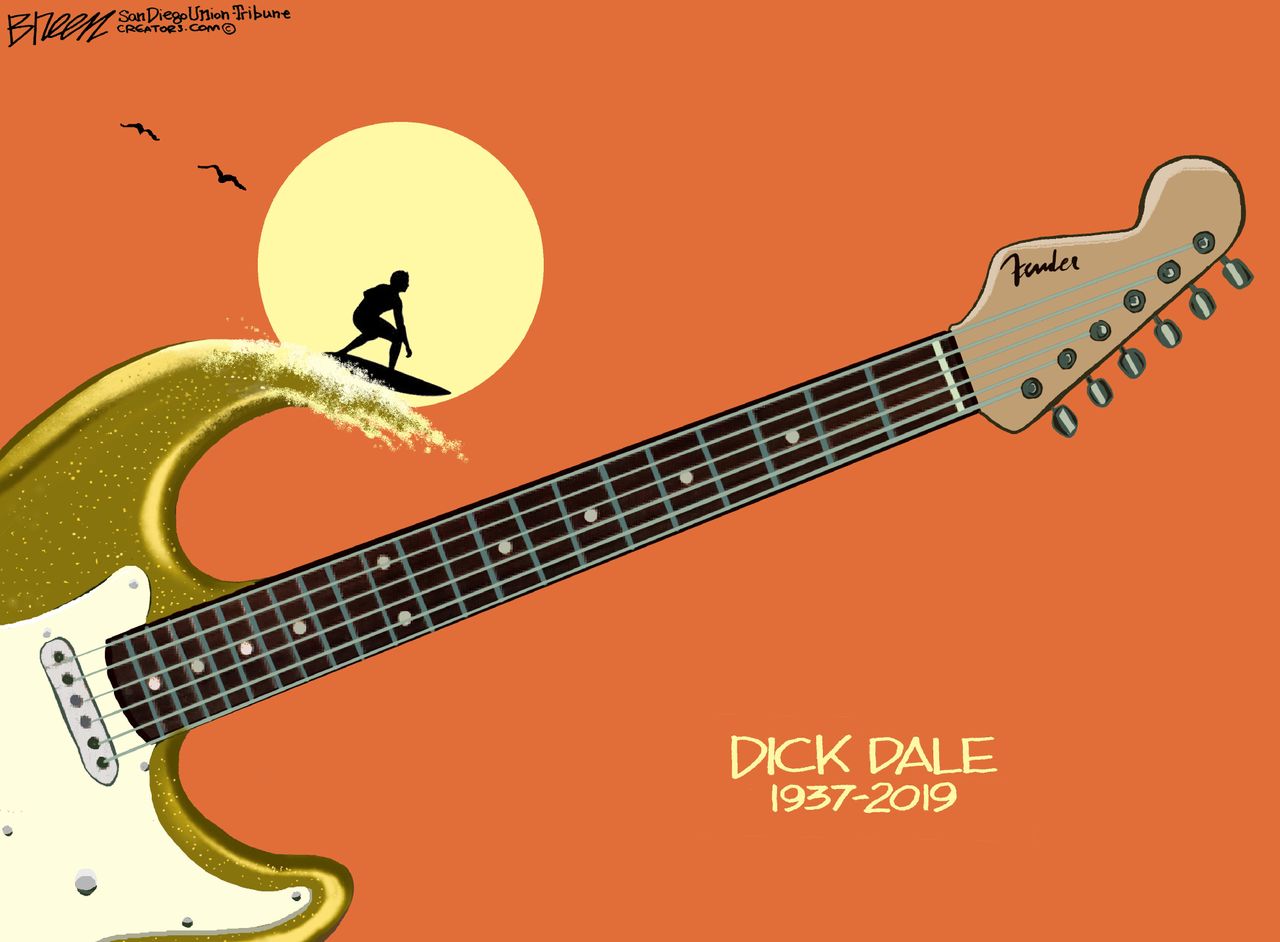 Editorial cartoon U.S. Dick Dale RIP