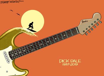 Editorial cartoon U.S. Dick Dale RIP