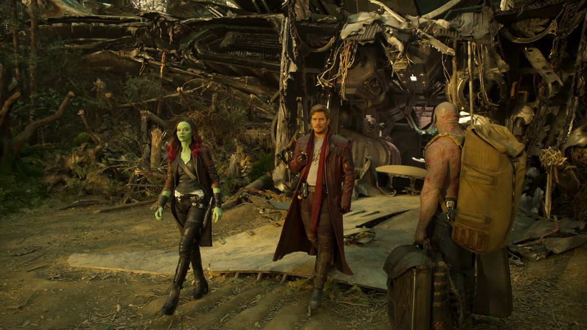 Star-Lord Gamora and Drax in Guardians of the Galaxy Vol. 2