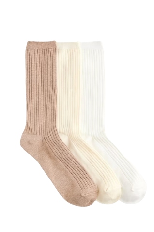J.Crew, Cozy Ribbed Trouser Socks Three-Pack