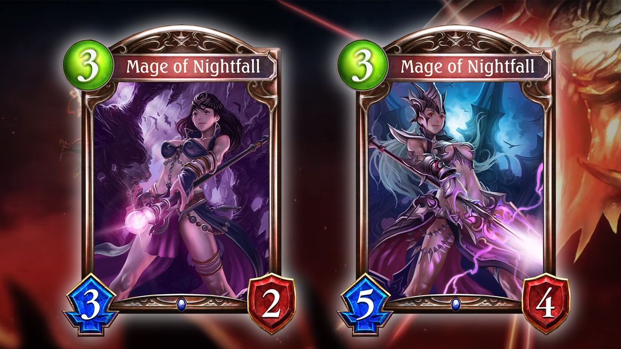 Mage of Nightfall (Runecraft), Ability text &mdash; Earth Rite: Gain +1/+1 and Ambush.